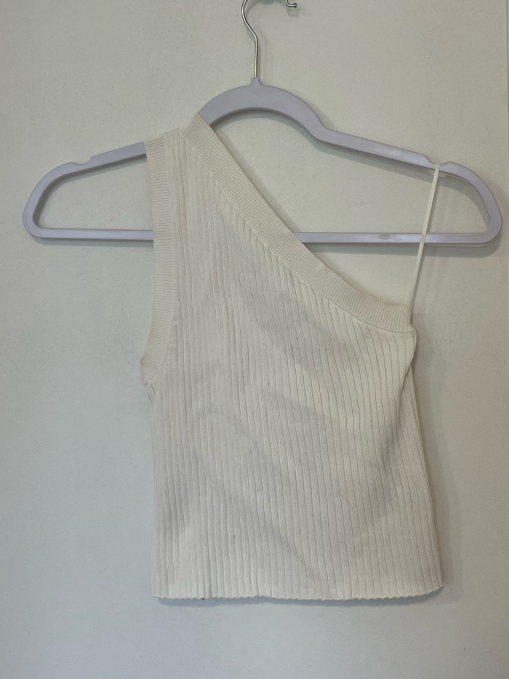 Zara asymmetrical One-Shoulder Ribbed Tank Top